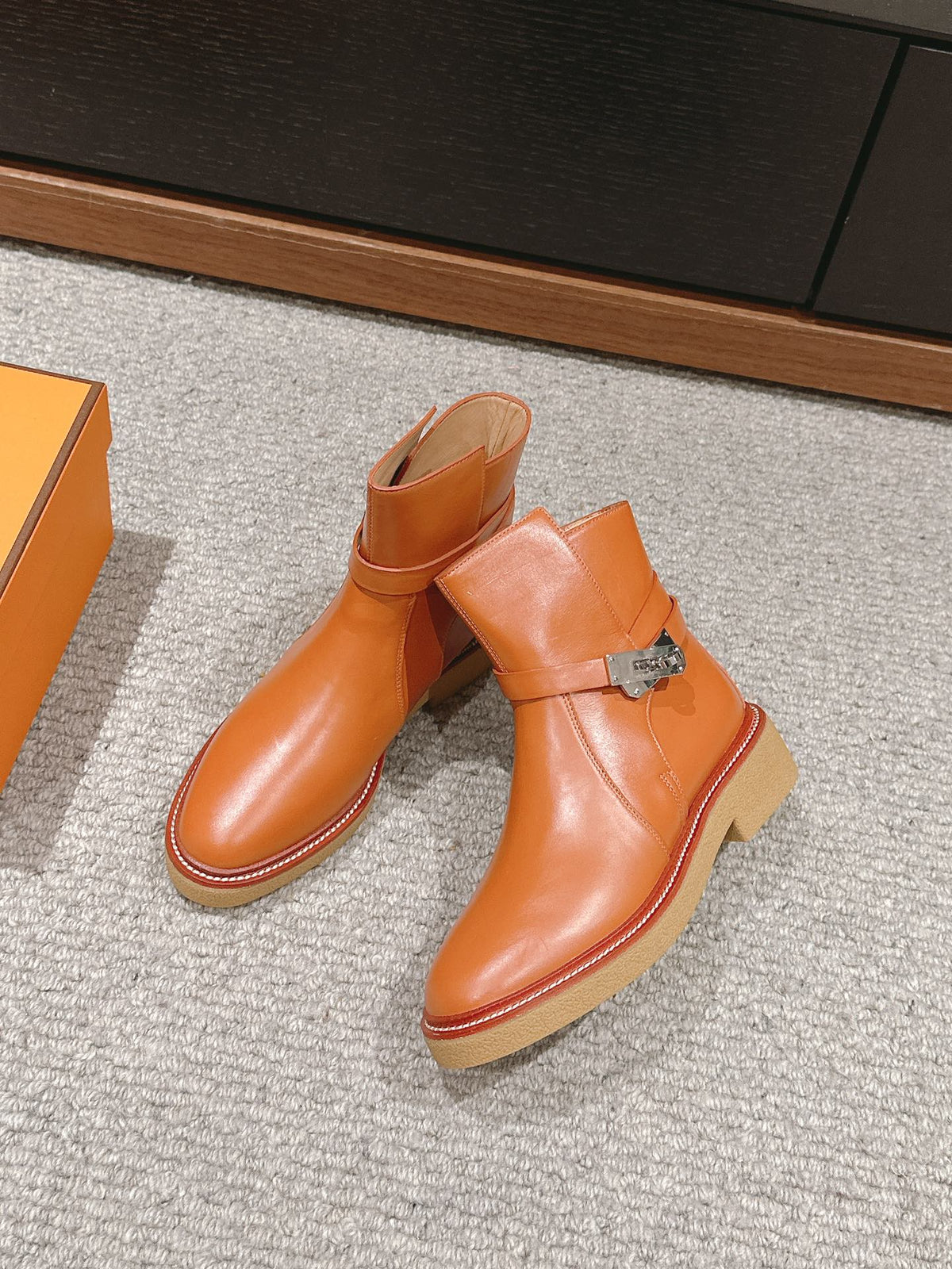 history ankle boot brown calfskin