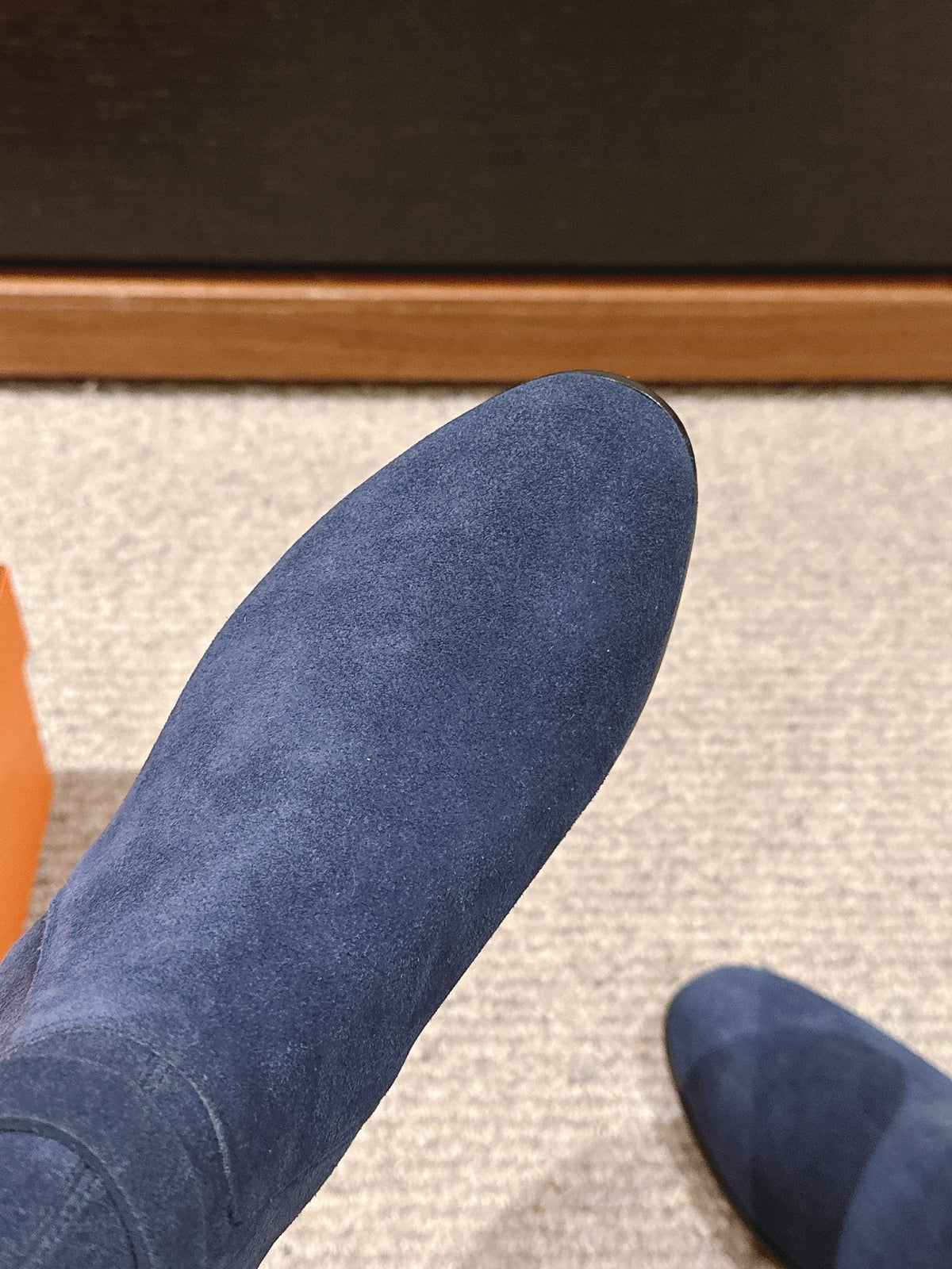 neo ankle boot dark blue suede calfskin