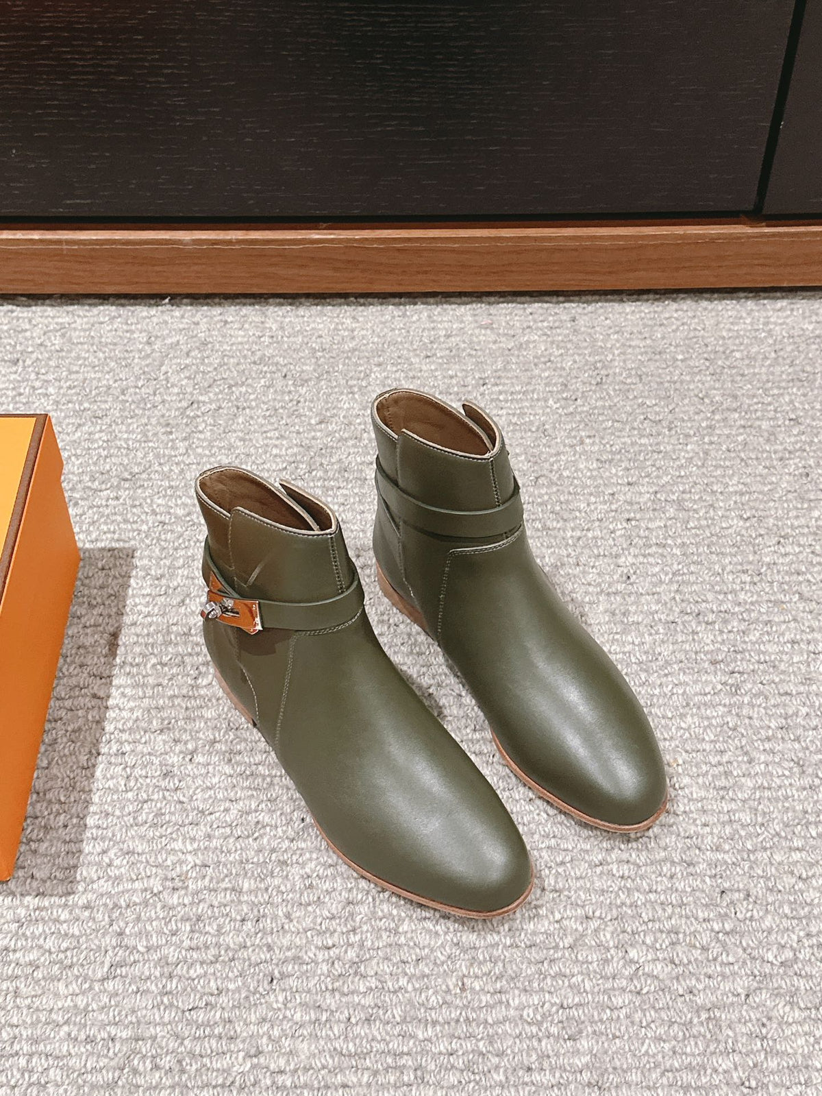 neo ankle boot khaki calfskin
