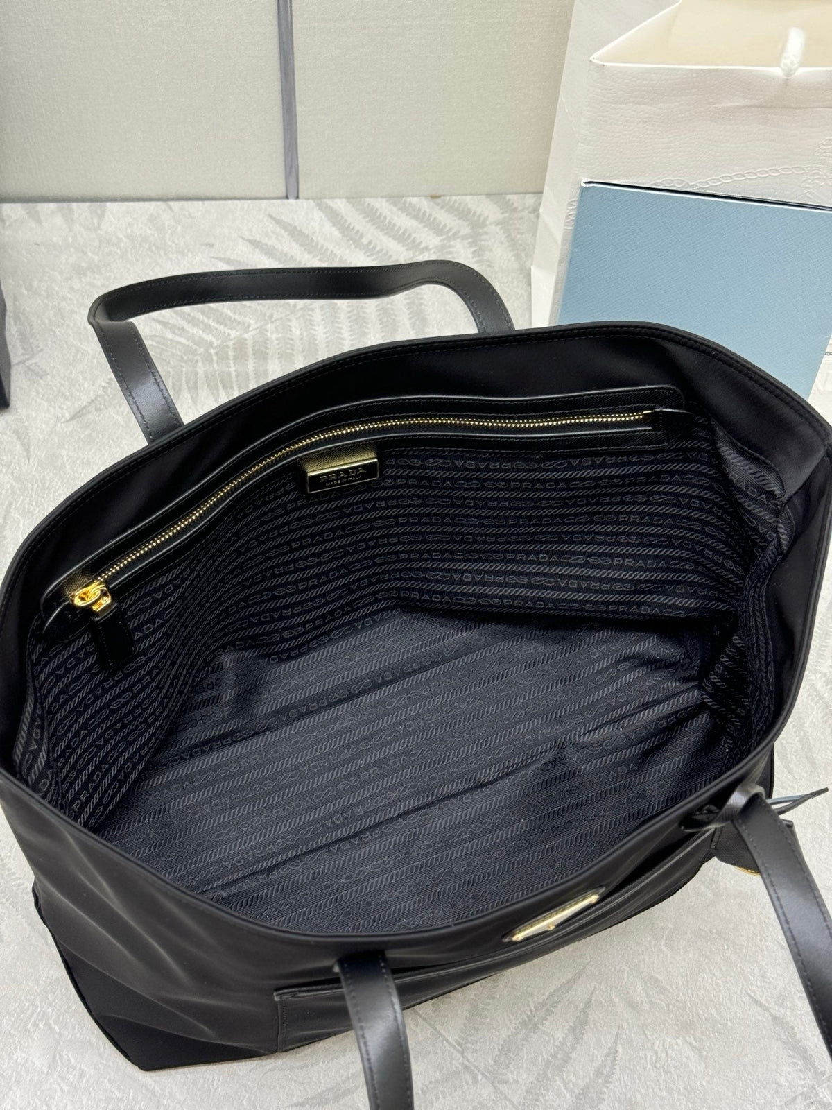 Prada Re-Edition 1978 Tote Bag 35cm Black Re-Nylon& Saffiano Leather