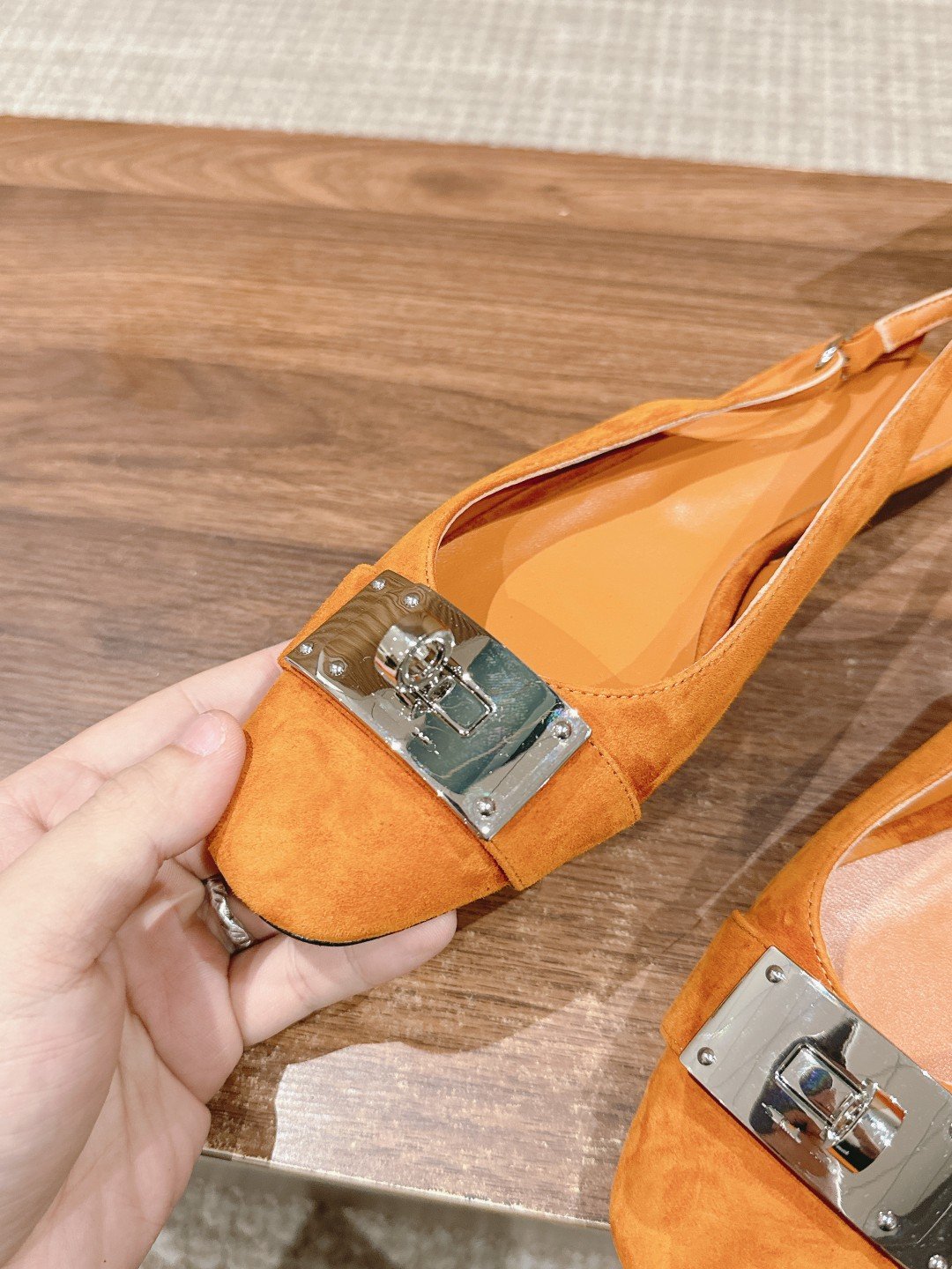 Innocente Slingback Suede Goatskin Orange