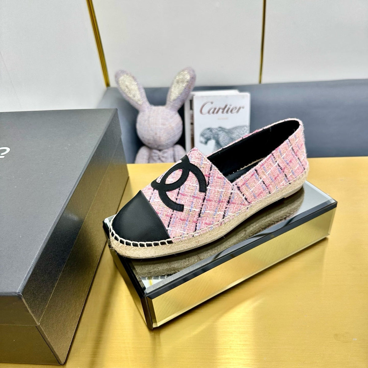 CC 25s Slipâ€“on Espadrilles Pink/Black Tweed 297826