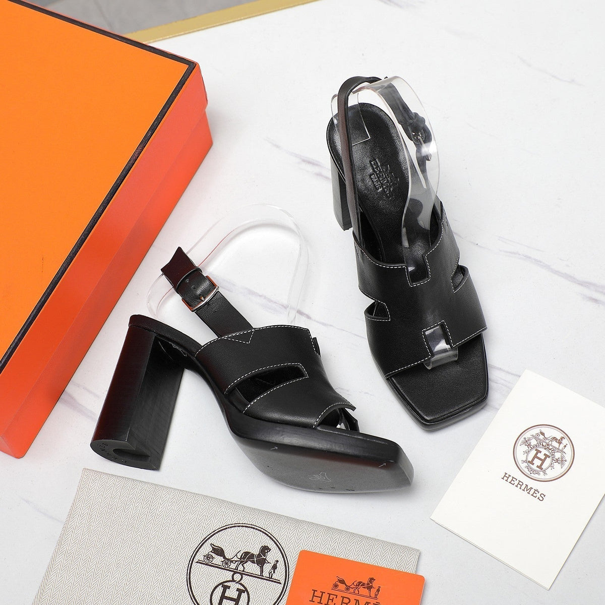 ERIS 95 SANDAL BLACK CALFSKIN