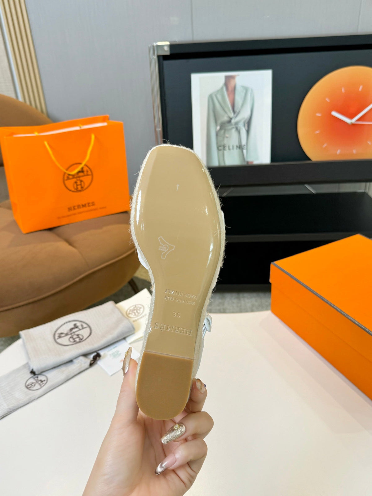 Elda espadrille 80 White Epsom Calfskin