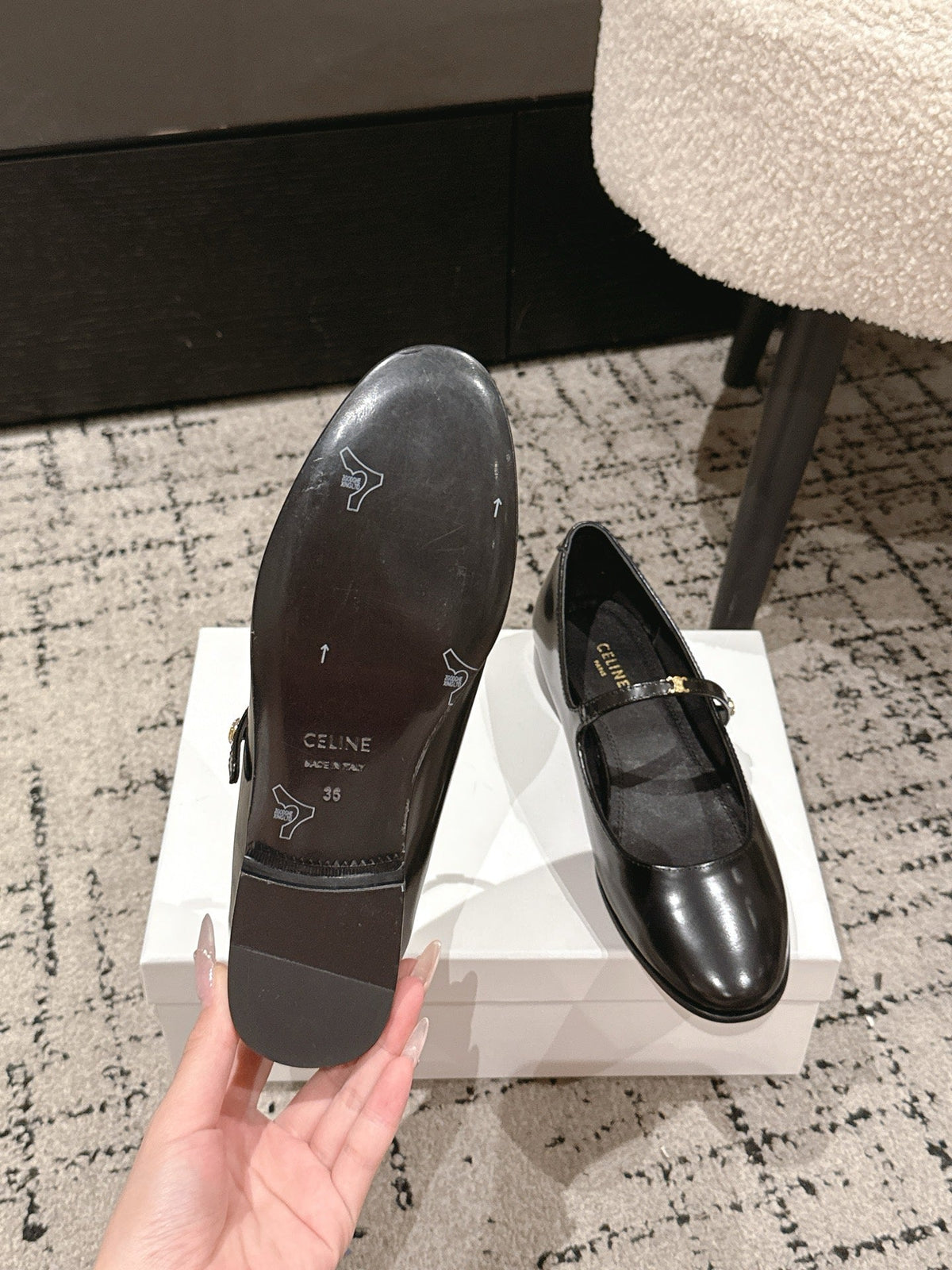 Celine 26 City Mary-Jane Ballet Flats Leather 770900