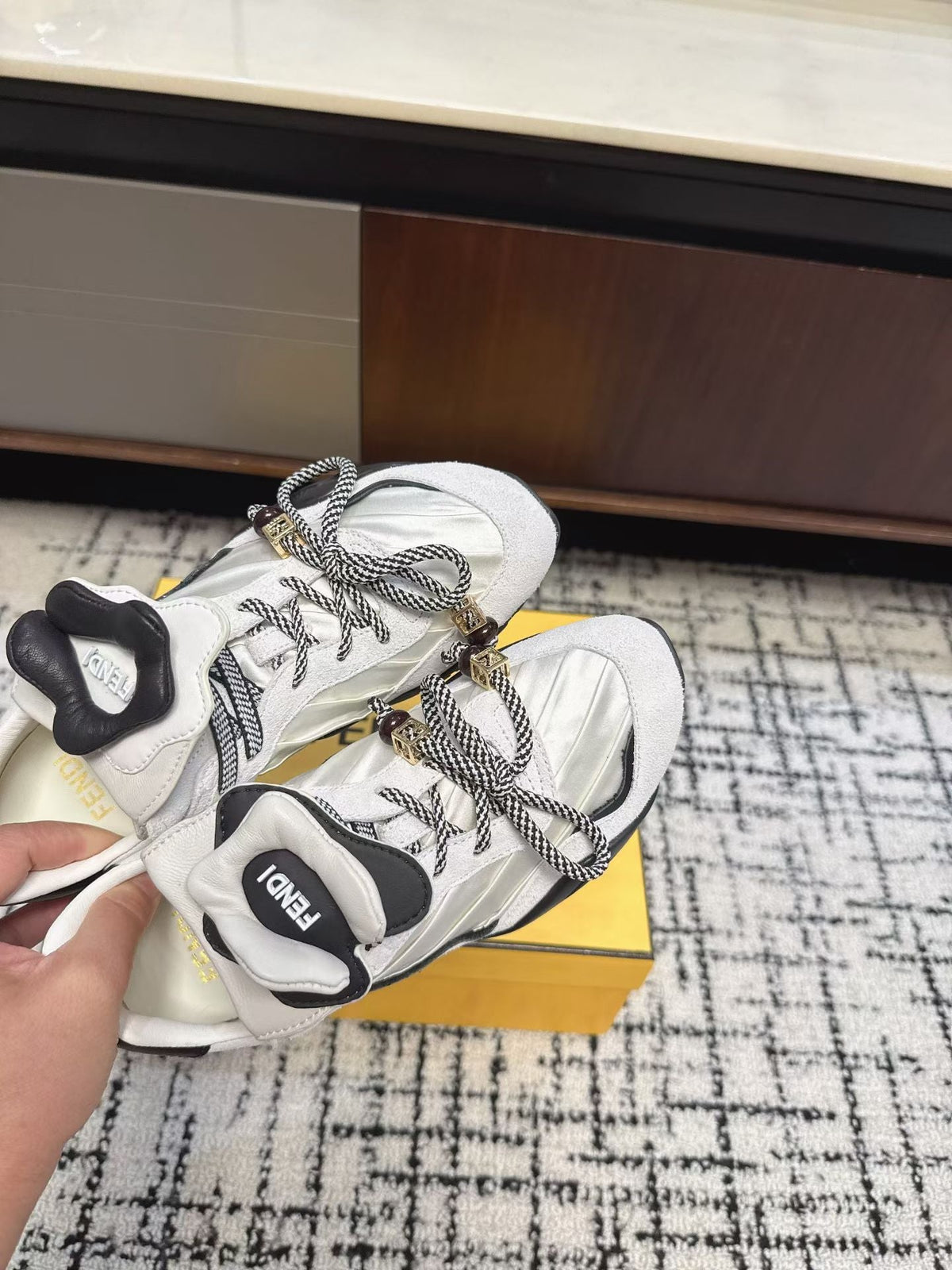Fendi Flow Trainers White Suede 682050