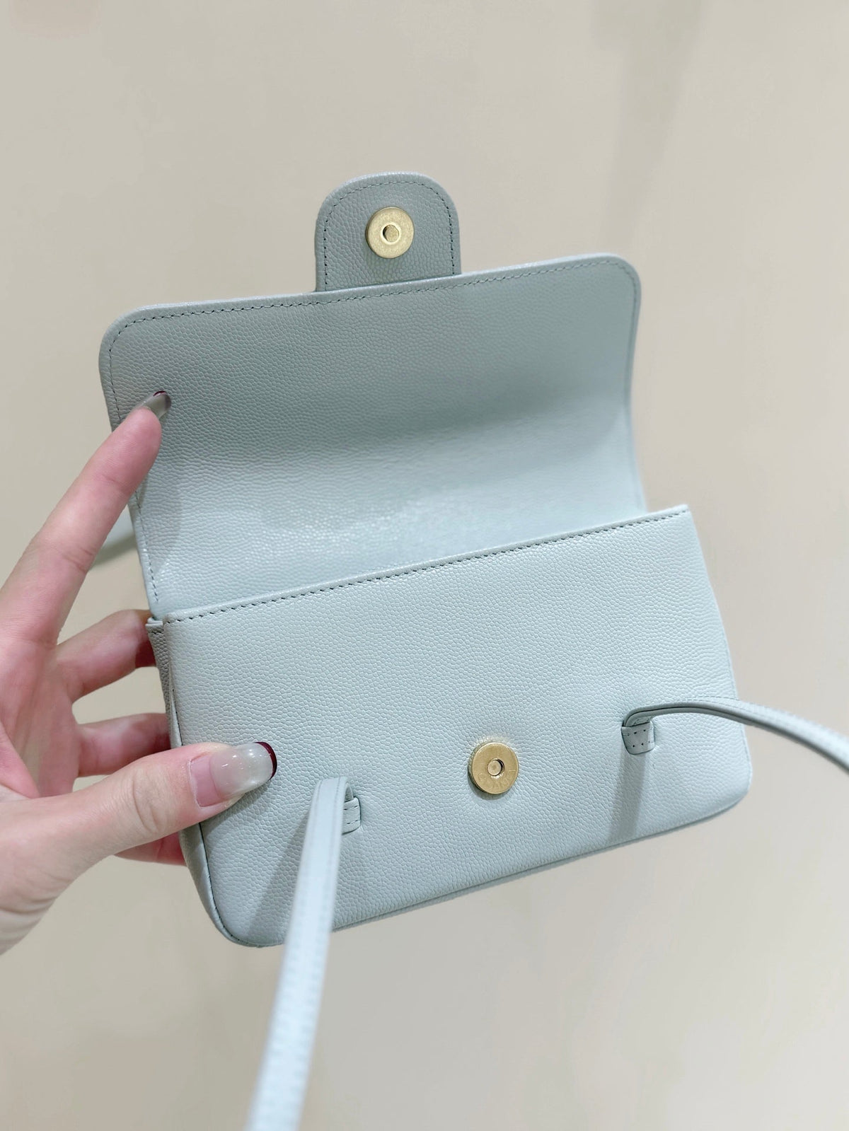 Chanel 26 Shoulder Bag 17 Light Blue Caviar Leather 349528