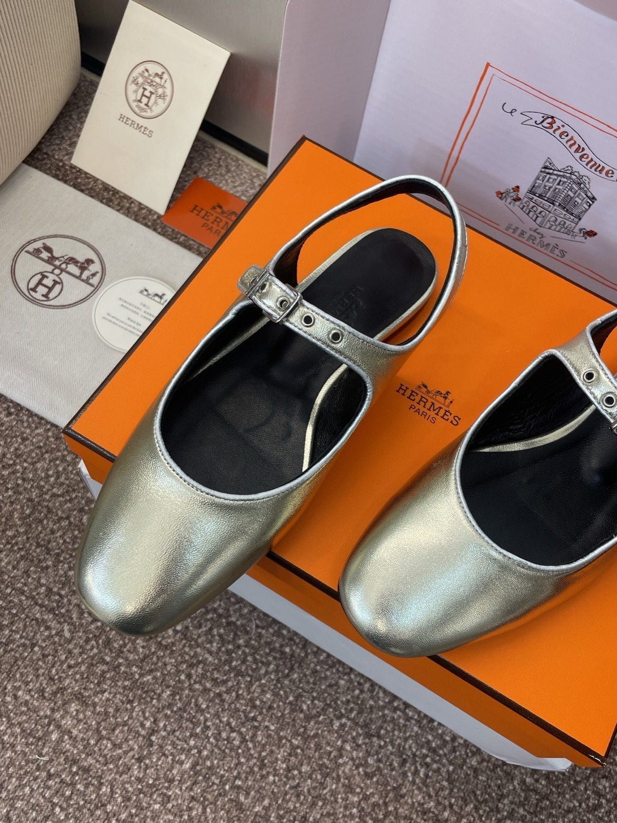 HM 25 Kleo Slingback Gold Calfskin 372948