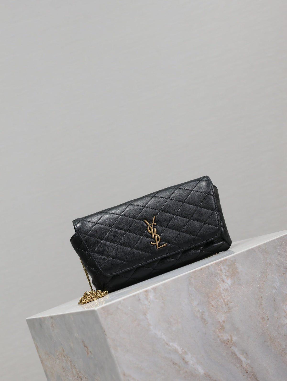 Prada Gaby Phone Bag 19cm Black Quilted Leather GHW