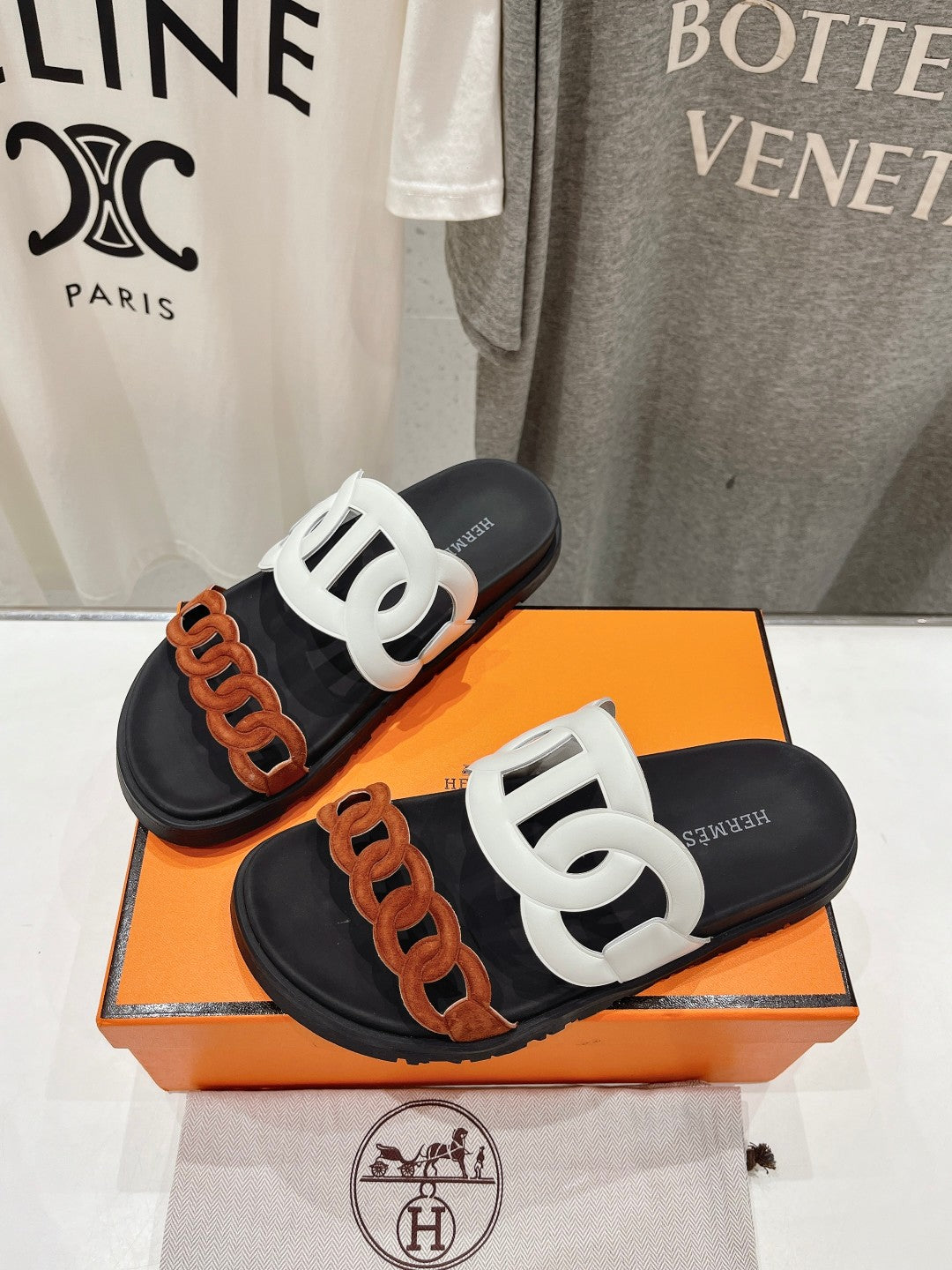 EXTRA SANDAL BLACK MIX WHITE MIX SYRUP CALFSKIN