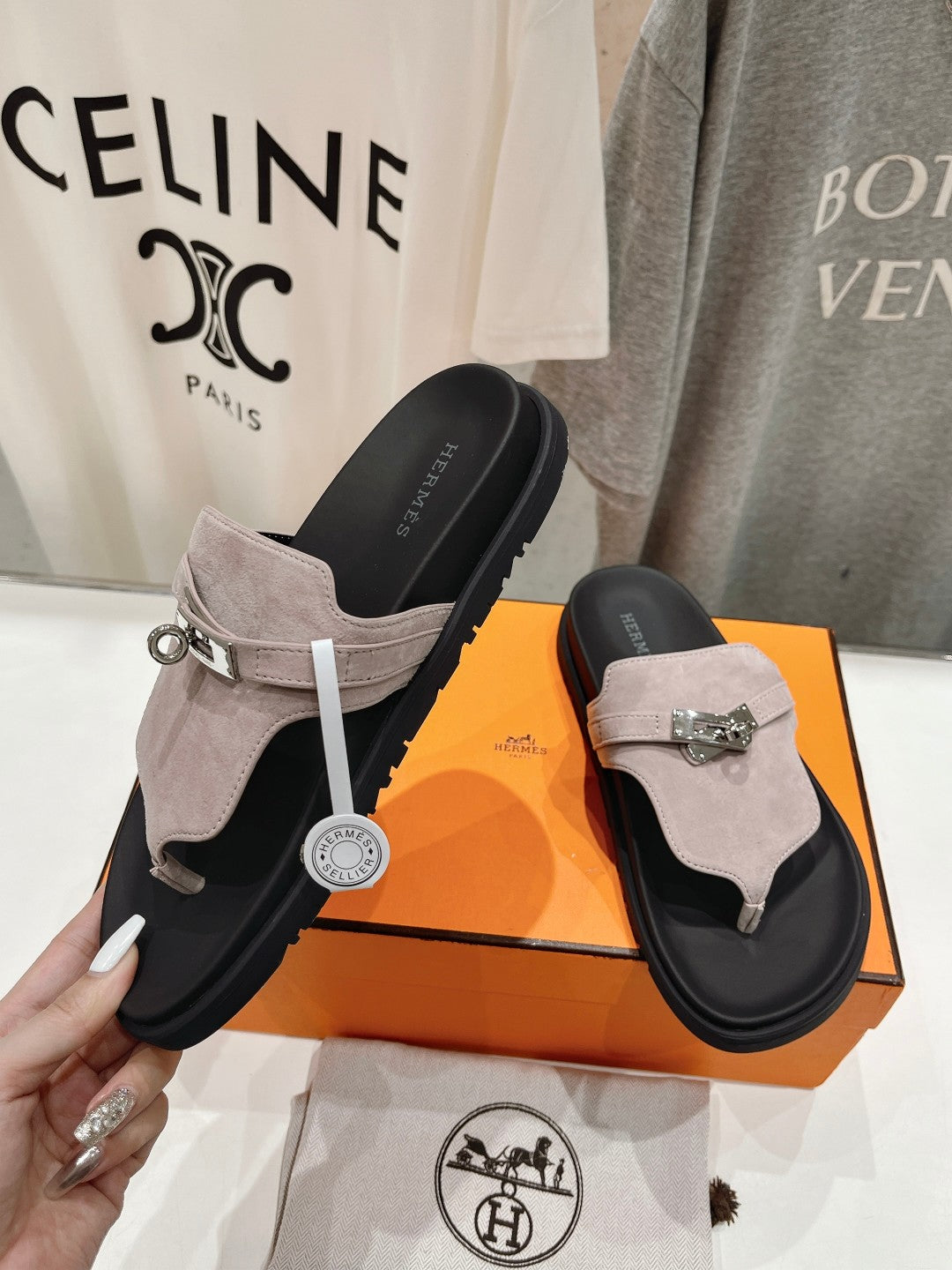EMPIRE SANDAL BLACK MIX LIGHT GRAY SUEDE