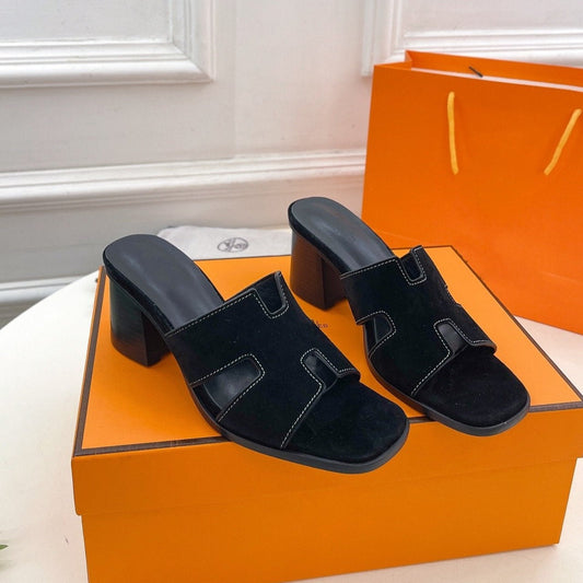 HELIA 60 SANDAL BLACK SUEDE
