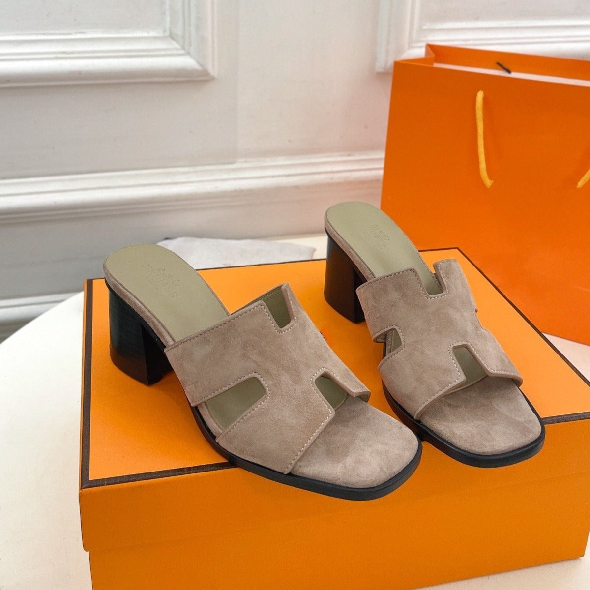 HELIA 60 SANDAL LIGHT BROWN SUEDE