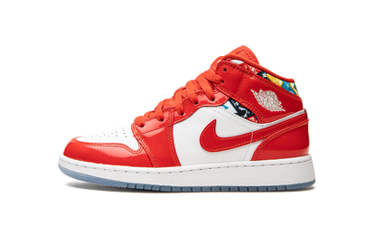 Air Jordan 1 Mid SE GS "Barcelona Sweater Red Patent" DC7248 600