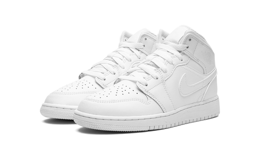 Air Jordan 1 Mid GS "Triple White 2023" 554725 136