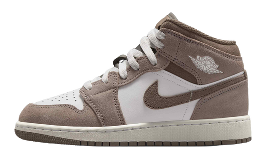 Air Jordan 1 Mid GS "Enigma Stone / Summit White / Olive Grey" DQ8423 003
