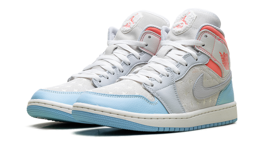 Air Jordan 1 Mid WMNS "White/Light Blue/Pink" IM7420 133