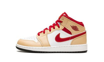 Air Jordan 1 Mid GS "Beige / Red" 554725 201