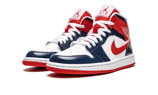AIR JORDAN 1 MID WMNS "Patent Leather Navy / White / Red" DJ5984 400