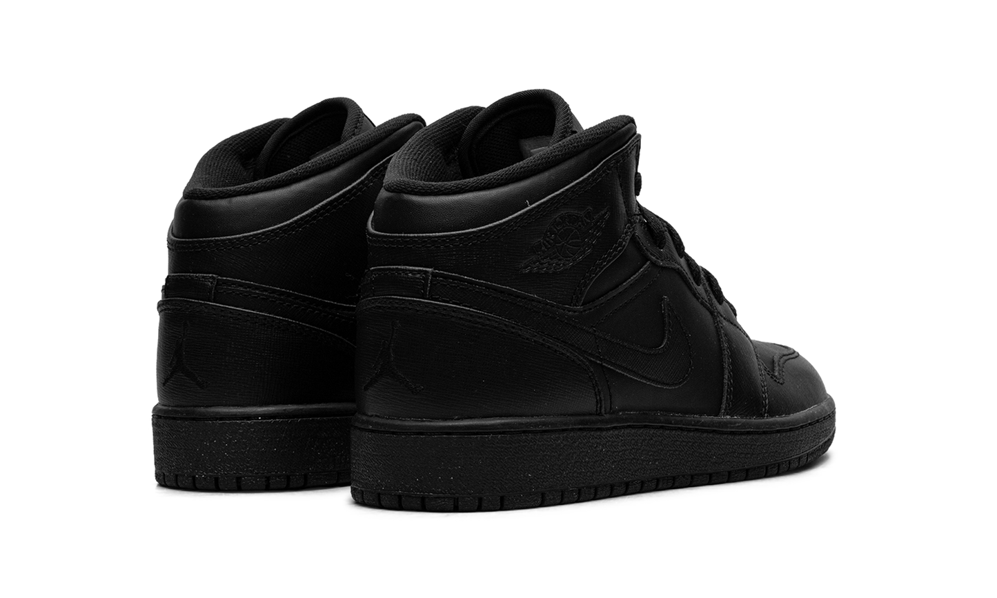 Air Jordan 1 Mid GS "Triple Black" 554725 010