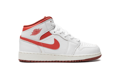 AIR JORDAN 1 MID SE GS "WHITE DUNE RED" FJ3464 160
