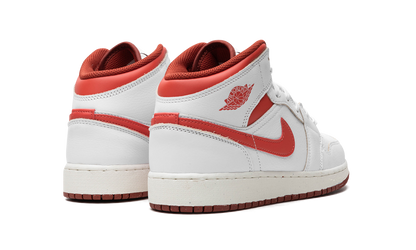 AIR JORDAN 1 MID SE GS "WHITE DUNE RED" FJ3464 160